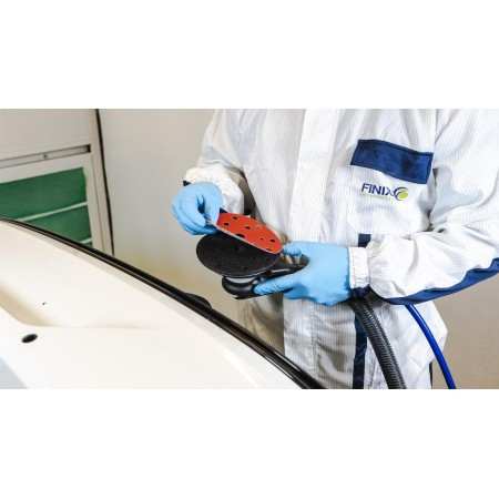 KRĄŻEK ŚCIERNY NA RZEP 150MM CZERWONY P80 - P400  FINIXA