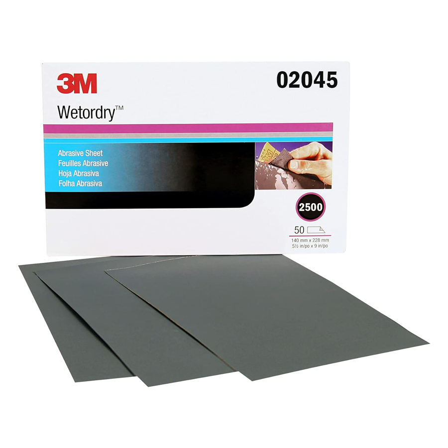 PAPIER ŚCIERNY WODNY P2500 138mm x 230mm  3M 02045