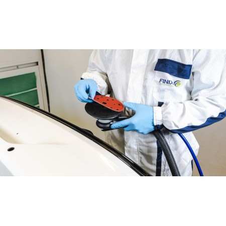 KRĄŻEK ŚCIERNY NA RZEP 150MM CZERWONY P80 - P400  FINIXA