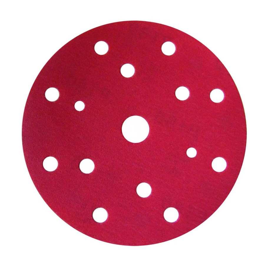 KRĄŻEK ŚCIERNY NA RZEP 150MM CZERWONY P80 - P400  FINIXA