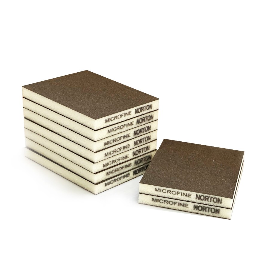 Gąbka ścierna Norton P1000–P1500 dwustronna 120x98 mm – widok z przodu