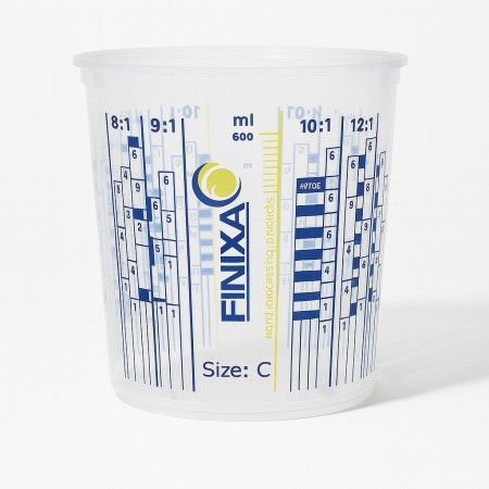 Kubek lakierniczy Finixa MCP 0650 – 650 ml z podziałką do mieszania lakierów i żywic