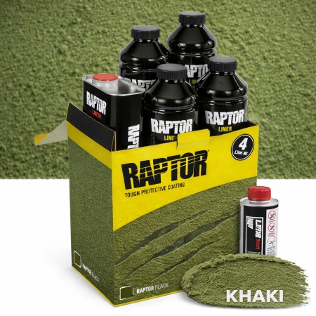 Farba Raptor Khaki Zielony 4L + Utwardzacz U-POL - Zestaw